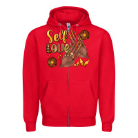 Red black woman self love nails Zipper Hoodie - Artiststas