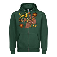 Sports Green black woman self love nails Zipper Hoodie - Artiststas
