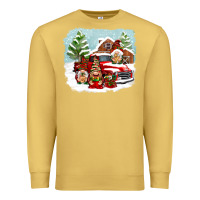 Antique Gold Christmas gnomes with red truck Premium Sweatshirt - NancyCooperArtShop