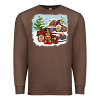 Chestnut Christmas gnomes with red truck Premium Sweatshirt - NancyCooperArtShop