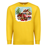 Lemon Christmas gnomes with red truck Premium Sweatshirt - NancyCooperArtShop