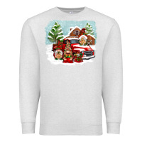 Oatmeal Heather Christmas gnomes with red truck Premium Sweatshirt - NancyCooperArtShop