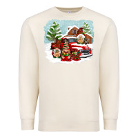Sandshell Christmas gnomes with red truck Premium Sweatshirt - NancyCooperArtShop