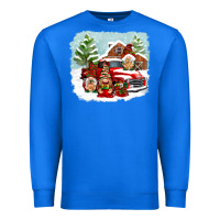True Royal Christmas gnomes with red truck Premium Sweatshirt - NancyCooperArtShop