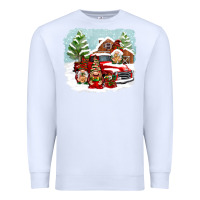 White Christmas gnomes with red truck Premium Sweatshirt - NancyCooperArtShop