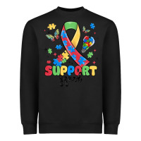 Black support squad autism Heavyweight Sweatshirt - MaliasSmallBusiness