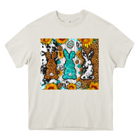 Cream Easter bunnies leopard cowhide tumbler Easter Day Heavy Core Tee - Neo Western