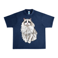 Navy Ragdoll Cat Urban Heavy Tee - LillyAllenDesigns
