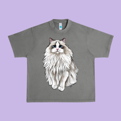 Ragdoll Cat Urban Heavy Tee Designed By Lillyallendesigns