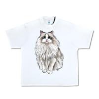 White Ragdoll Cat Urban Heavy Tee - LillyAllenDesigns