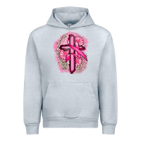 Heather Grey breast cancer cross Urban Hoodie - FaDigitalArtStudio