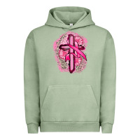 Pigment Oil Green breast cancer cross Urban Hoodie - FaDigitalArtStudio