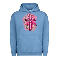 Pigment Pebble Blue breast cancer cross Urban Hoodie - FaDigitalArtStudio