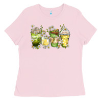 Bubblegum Pink daisy coffee cups Ladies Tee - Zillion Design Studio