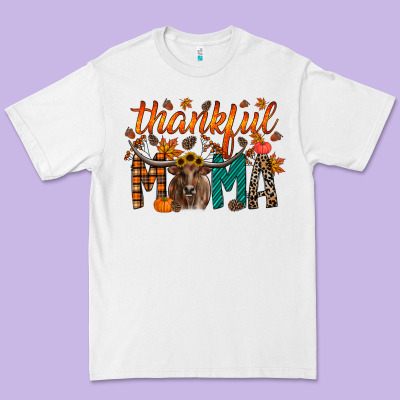 Thankful Mama Longhorn Premium Tee Designed By Racoondesign
