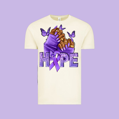 Hope Lavender Ribbon All Cancers Vintage Tee Designed By Nancycooperartshop