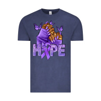 Vintage Denim hope lavender ribbon all cancers Vintage Tee - NancyCooperArtShop