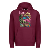 Burgundy Happy Easter Day T-Rex Premium Hoodie - HowdyJamesFarm