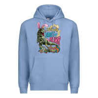 Colony Blue Happy Easter Day T-Rex Premium Hoodie - HowdyJamesFarm