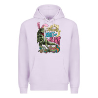 Lilac Happy Easter Day T-Rex Premium Hoodie - HowdyJamesFarm