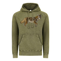 Vintage Olive coyote Vintage Hoodie - LillyAllenDesigns
