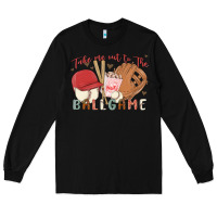 Black take me out to the ballgame Long Sleeve Tee - MaliasSmallBusiness