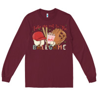 Burgundy take me out to the ballgame Long Sleeve Tee - MaliasSmallBusiness