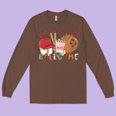 Take Me Out To The Ballgame Long Sleeve Tee Designed By Maliassmallbusiness