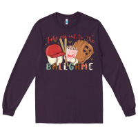 Plum take me out to the ballgame Long Sleeve Tee - MaliasSmallBusiness