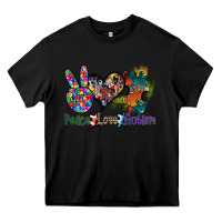 Black peace love autism Heavy Core Tee - SublimationCraftShop