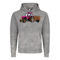 Cloud Rock Pink Farm Tractor Vintage Hoodie - RanaPortraitStore