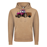Vintage Coffee Pink Farm Tractor Vintage Hoodie - RanaPortraitStore
