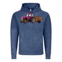 Pink Farm Tractor Vintage Hoodie | Teevron