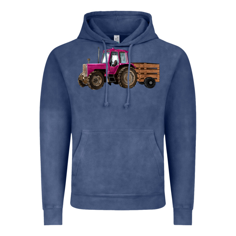 Pink Farm Tractor Vintage Hoodie by RanaPortraitStore | Teevron