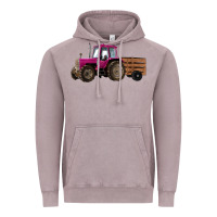 Vintage Zinc Pink Farm Tractor Vintage Hoodie - RanaPortraitStore