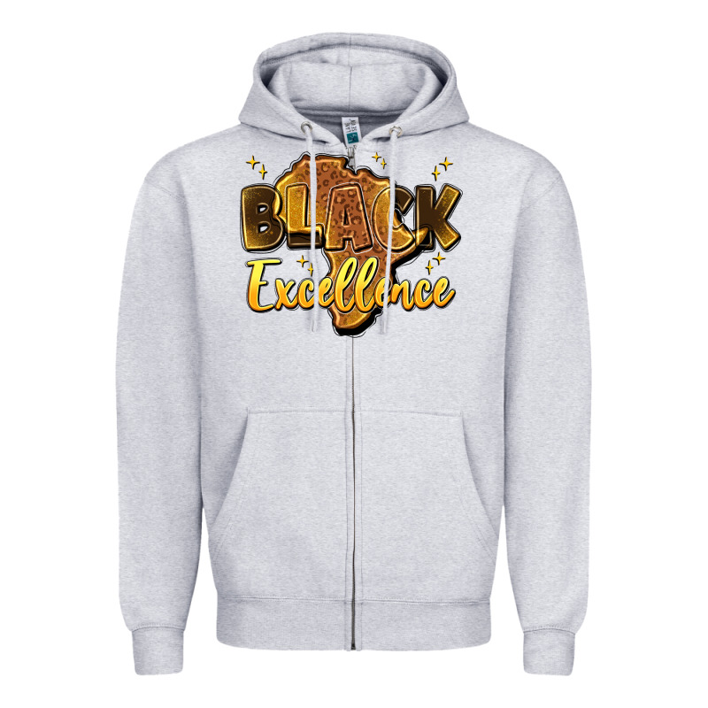 Black Excellence Zipper Hoodie by Artiststas | Teevron