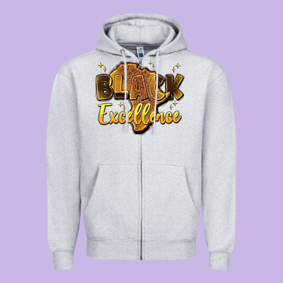Black Excellence Zipper Hoodie Designed By Artiststas