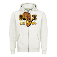 Oatmeal Heather black excellence Zipper Hoodie - Artiststas