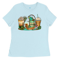 Baby Blue fishing coffee cups Ladies Tee - Zillion Design Studio