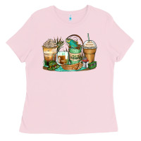 Bubblegum Pink fishing coffee cups Ladies Tee - Zillion Design Studio