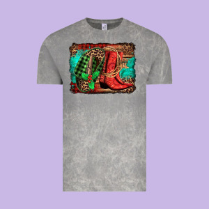 Country Boots Christmas Vintage Tee Designed By Jasminsmagicworld
