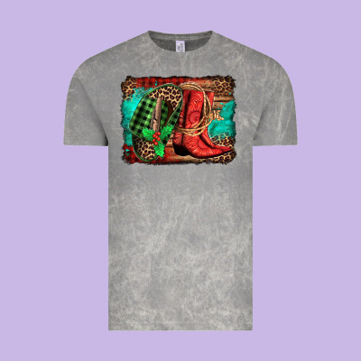 Country Boots Christmas Vintage Tee Designed By Jasminsmagicworld
