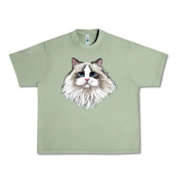 Oil Green Ragdoll Face Cat Urban Heavy Tee - LillyAllenDesigns
