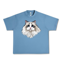 Pebble Blue Ragdoll Face Cat Urban Heavy Tee - LillyAllenDesigns