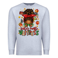 Heather Grey santa's favorite waitress messy bun Premium Sweatshirt - texasbilliewilder