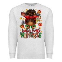 Oatmeal Heather santa's favorite waitress messy bun Premium Sweatshirt - texasbilliewilder