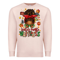 Santa's Favorite Waitress Messy Bun Premium Sweatshirt | Teevron