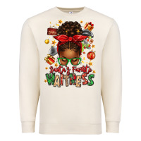 Sandshell santa's favorite waitress messy bun Premium Sweatshirt - texasbilliewilder
