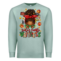 Seafoam santa's favorite waitress messy bun Premium Sweatshirt - texasbilliewilder