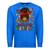 True Royal santa's favorite waitress messy bun Premium Sweatshirt - texasbilliewilder